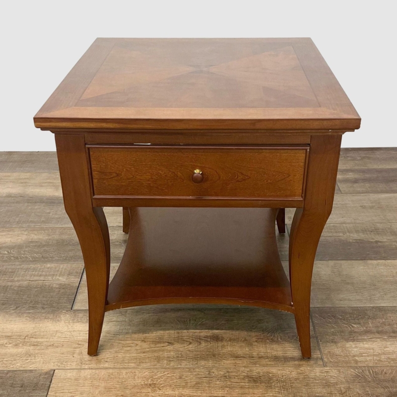 End Table Turned Legs Dark Espresso Finish Traditional Drawer