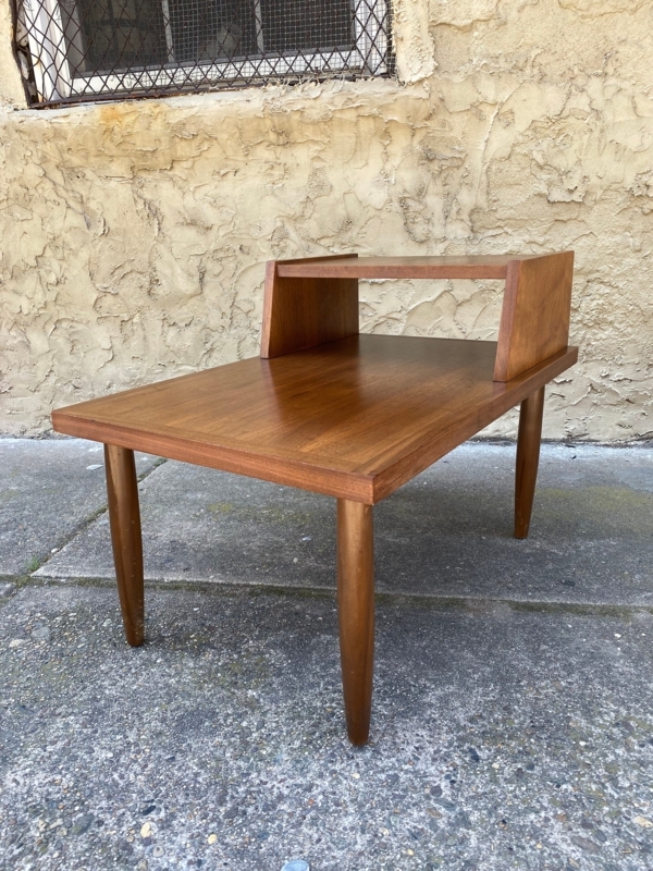 End Table Two-Tier Step Design with Tapered Spindle Legs