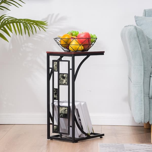 End Table Ultra Slim Profile C Shaped Frame Fabric Sling