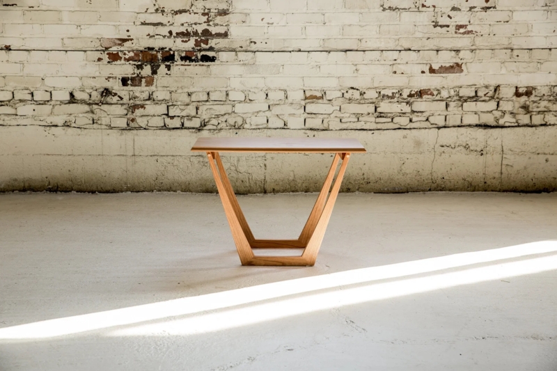 End Table, Warm Wood Tapered Splayed Legs with Drawer. Mid Century Style.