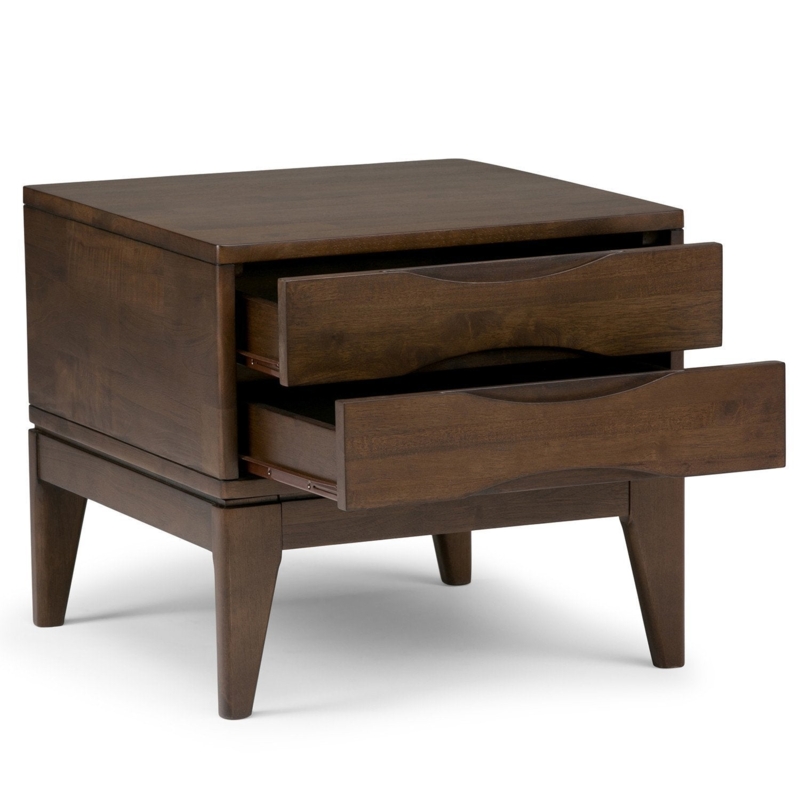 End Table with Cutout Handle, Mid-Century Modern Storage