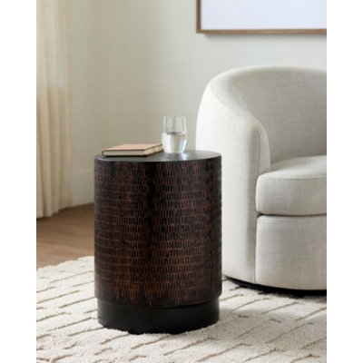 End Table with Tray Top Rim in Hammered Bronze, Hammered Bronze Tray Side Table