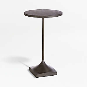 End Table with Tripod Base in Antique Bronze, Minimalist Bronze Drink Table