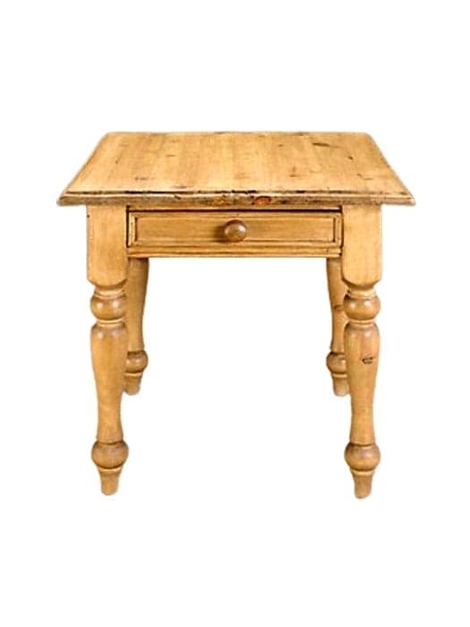 End Table with Turned Legs, Rustic Farmhouse Natural Wood Finish