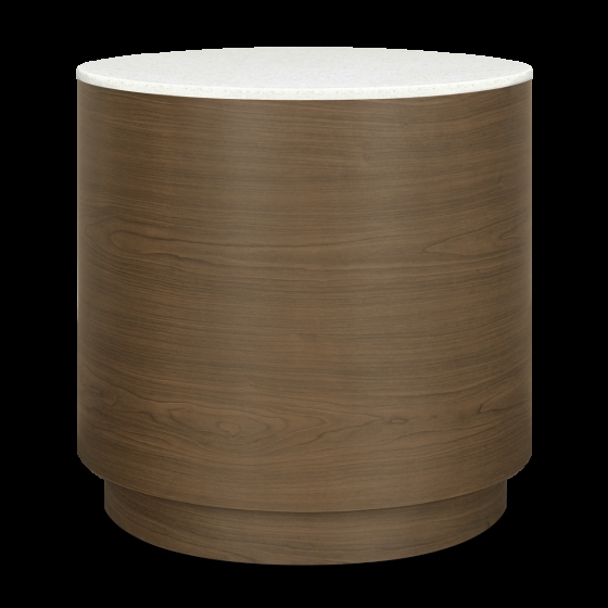 End Table Wood Toned Recessed Base Commercial Reception Area Furniture