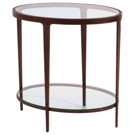 End Table X-Brace Base, Industrial Metal Frame, Mottled Texture Top.