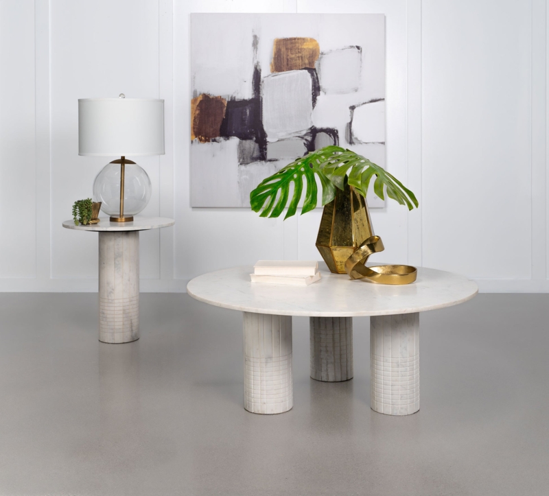 End Table X Shaped Base Matte Finish Round Top Dark Metal Accent