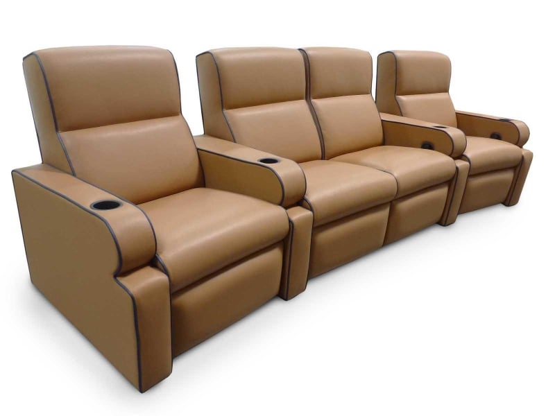 Ergonomic High-Back Theater Seat with Padded Bolster Armrests