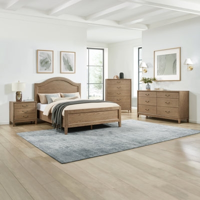 Espresso Bedroom Set with Panel Bed and Block Feet