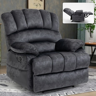 Espresso Brown Manual Recliner with Three-Tier Segmented Backrest