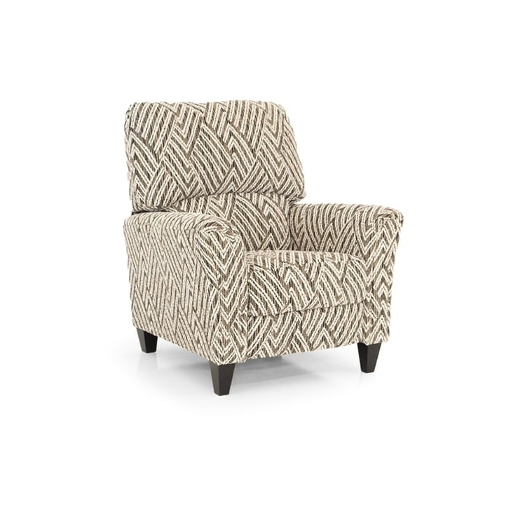 Espresso Leather-Like Push-Back Recliner with Tapered Block Feet