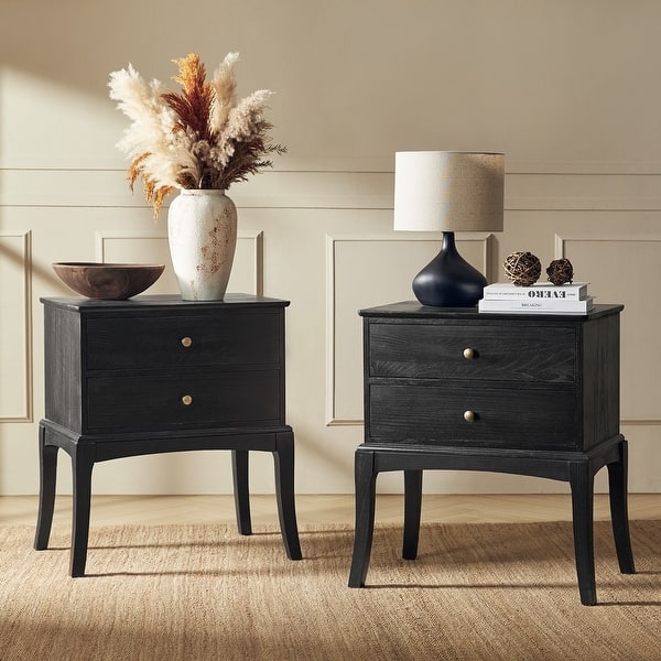 Espresso Transitional Nightstand with Built-In Outlets