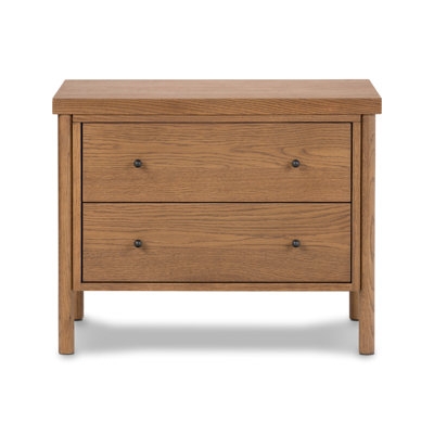 Extra Wide Modern Industrial Nightstand with Slim Metal Base