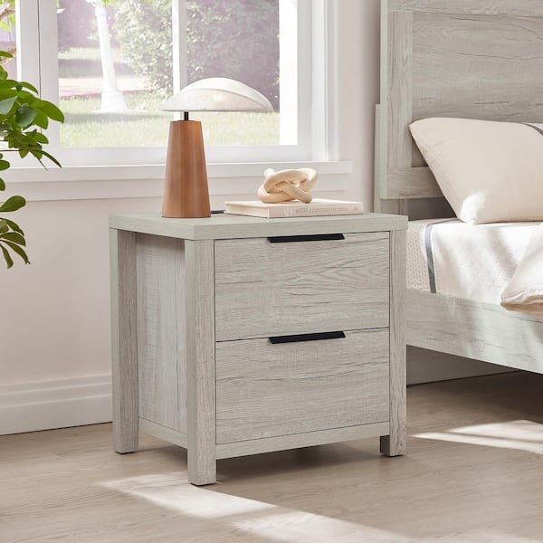 Farmhouse Nightstand with X-Brace Sides and Built-In Power Outlets
