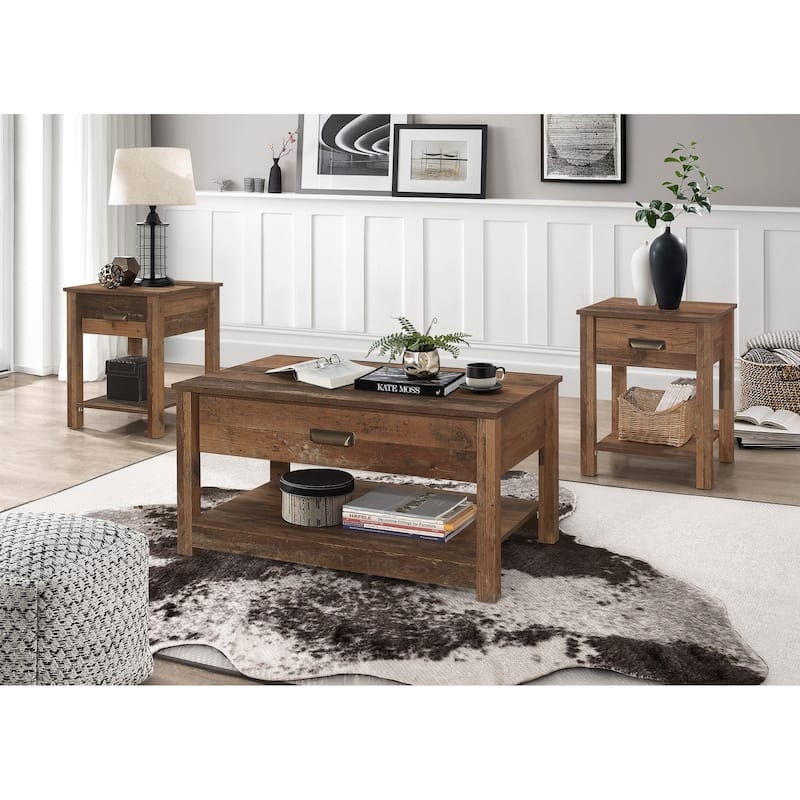 Faux Marble Top Coffee Tables Gold Metal Sled Base Nesting Set