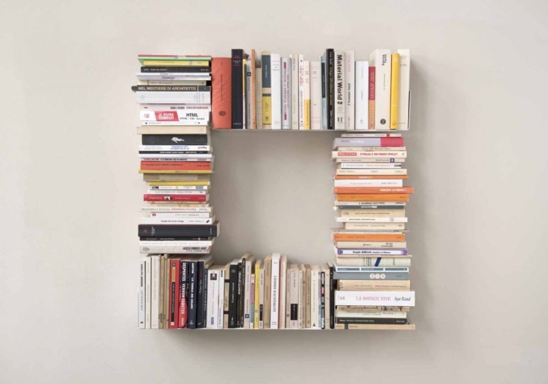Floating Shelf Square Silhouette Thin Profile Metal Matte Geometric Storage