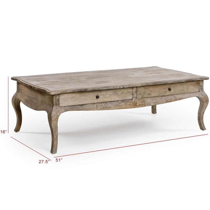 French Coffee Table with Drawers