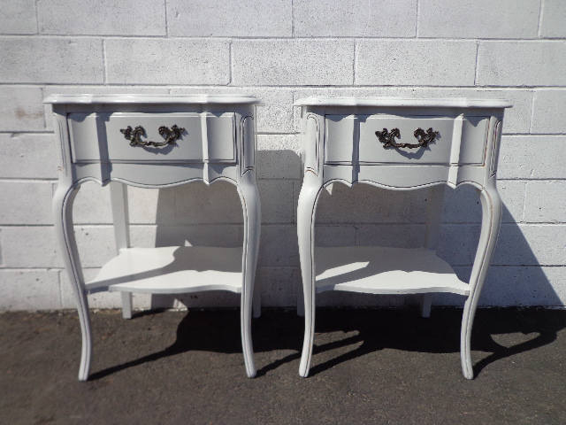 French Provincial Nightstands Bedroom Storage Vintage Country Shabby Chic  Bedside Tables Nightstand Regency Paint Cottage CUSTOM PAINT AVAIL
