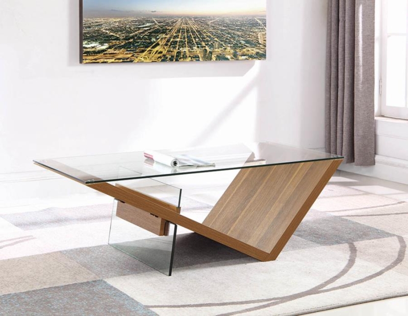 Glass Coffee Table Abstract Base Sculptural Metal Frame Contemporary