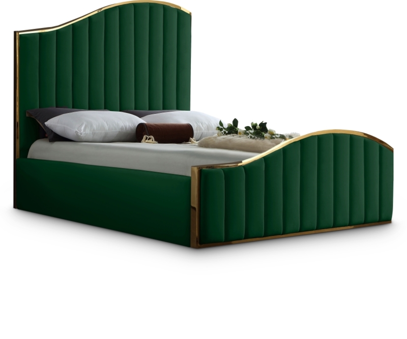 Green Jolie Velvet Upholstered King Bed | JolieGreen-K