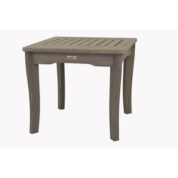 Grey Wash Wood End Table with X-Frame Sides and Lower Shelf