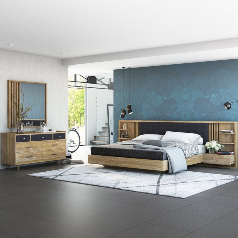 Haddington Rustic Modern Solid Wood Floating Bedroom Set