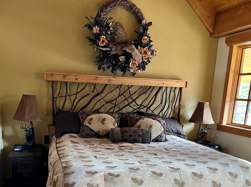 Handcrafted Mountain Laurel Branch Headboard, Rustic