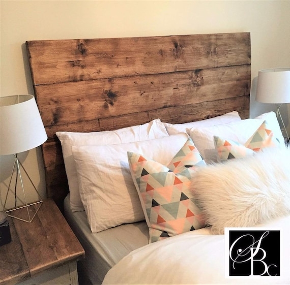 Handmade Reclaimed Timber Plank Headboard, Rustic Style