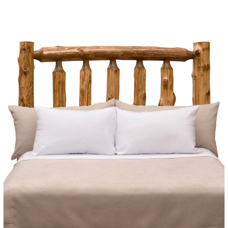 Headboard Arched Top Vertical Spindles Natural Cedar Log Cabin Style