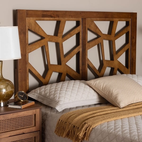 Headboard Curved Slat Design Scandinavian Style Natural Finish