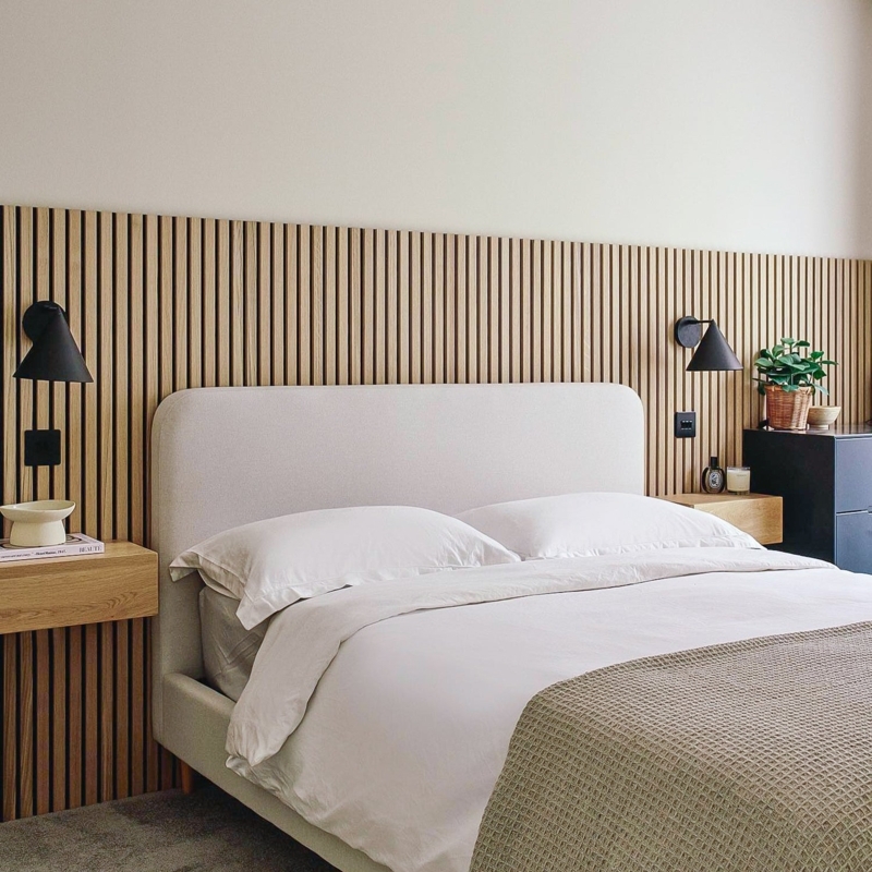 Headboard Floor To Ceiling Wood Slat Wall Panel Vertical Texture