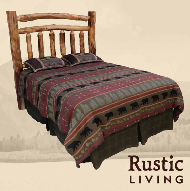 Headboard in Twin Size with Rustic Log Timberland Aesthetic