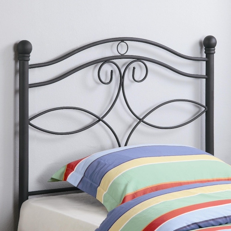 Headboard Matte Black Metal Open Frame Slats Industrial Twin
