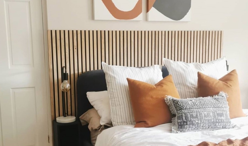 Headboard Oversized Architectural Panel Scandinavian Feature Wall