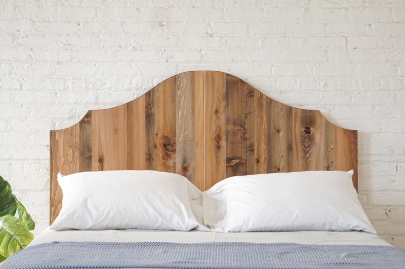 Headboard Rustic Herringbone Pattern Multi-Tonal Wood Plank Farmhouse