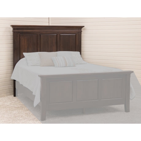 Headboard Traditional Brown Velvet Inset Crown Molding Curved Top Wood