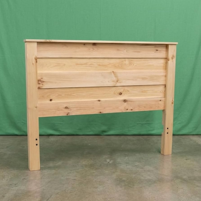 Headboard Unfinished Wood Stepped Silhouette King Size Rustic