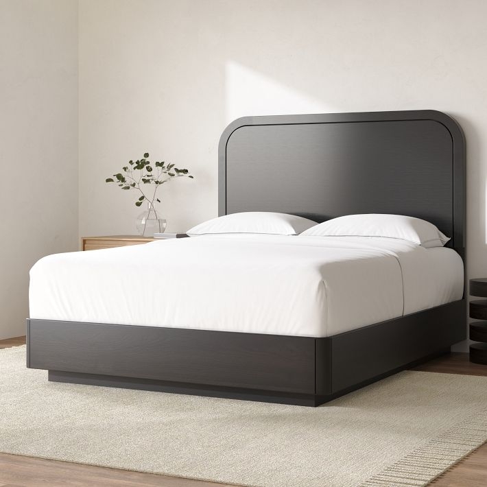 Headboard with Rounded Corners and Horizontal Panels