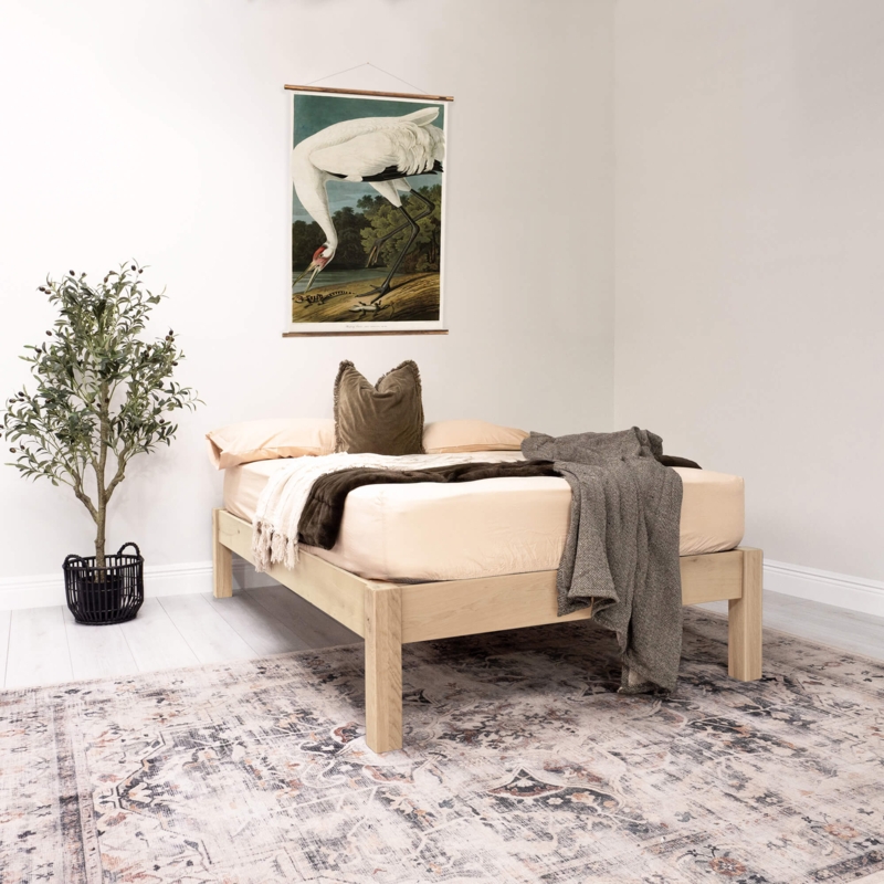 Headboardless Platform Bed Scandinavian Simple Design
