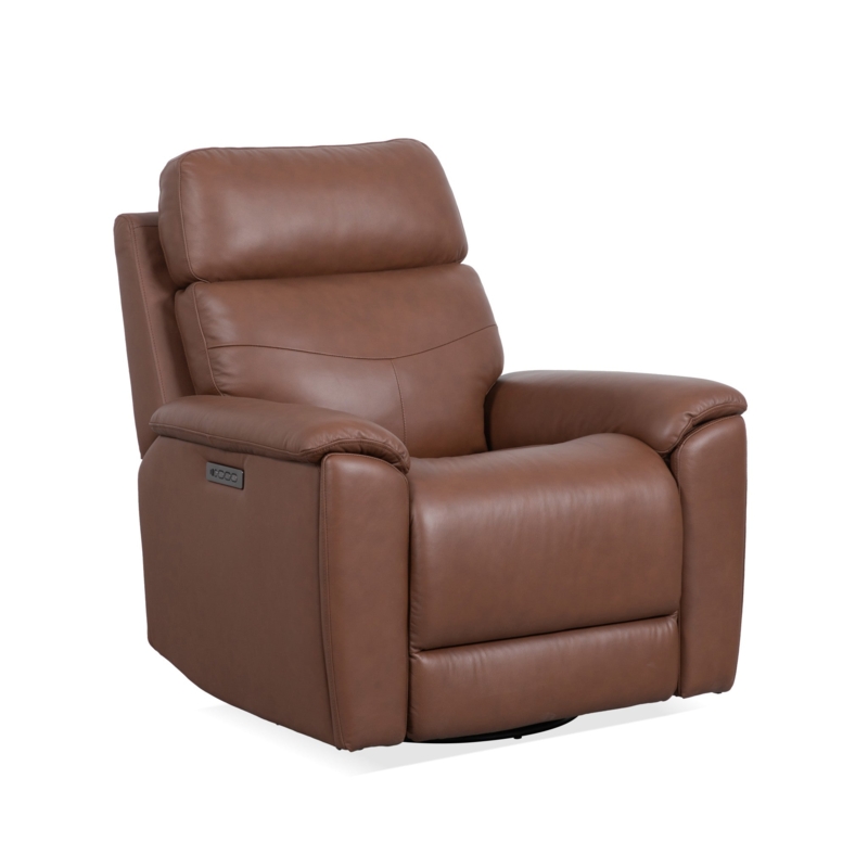 Hickory Brown Recliner with Segmented Backrest & Power Headrest Ready