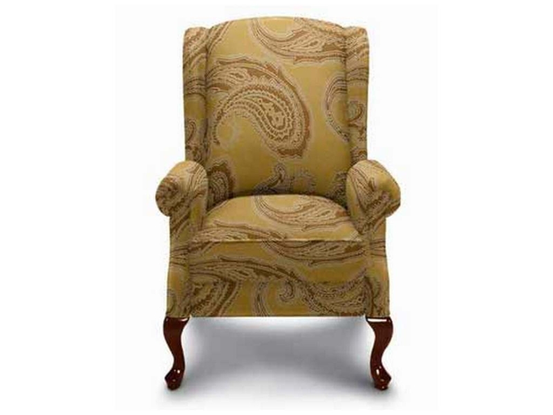 High Leg Recliner Chair with Geometric Pattern and Tapered Legs