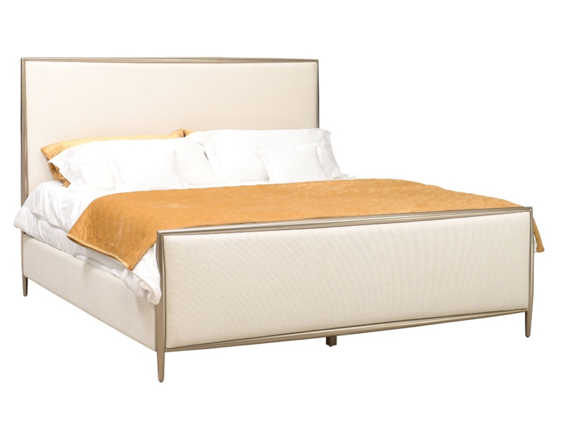 Industrial Bed Frame with Horizontal Channel Tufting