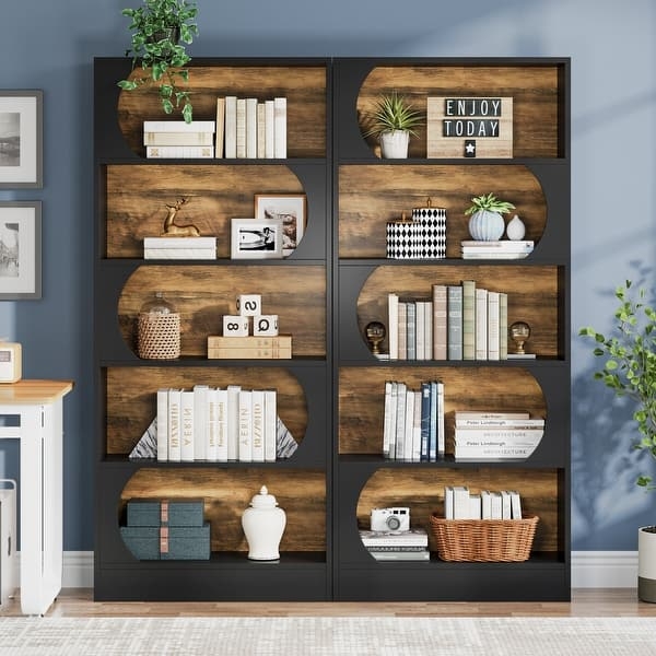 Industrial Bookcase featuring Dark Metal Frame and X-Brace Back Detail