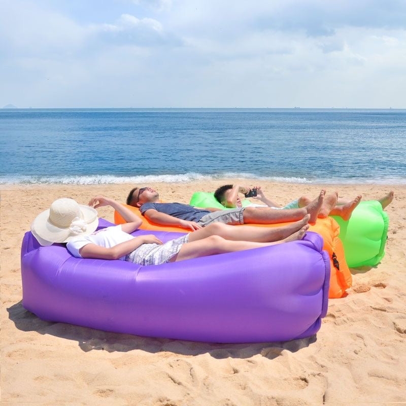 Inflatable Lounger Air Inflated Seating Lime Green Portable Synthetic