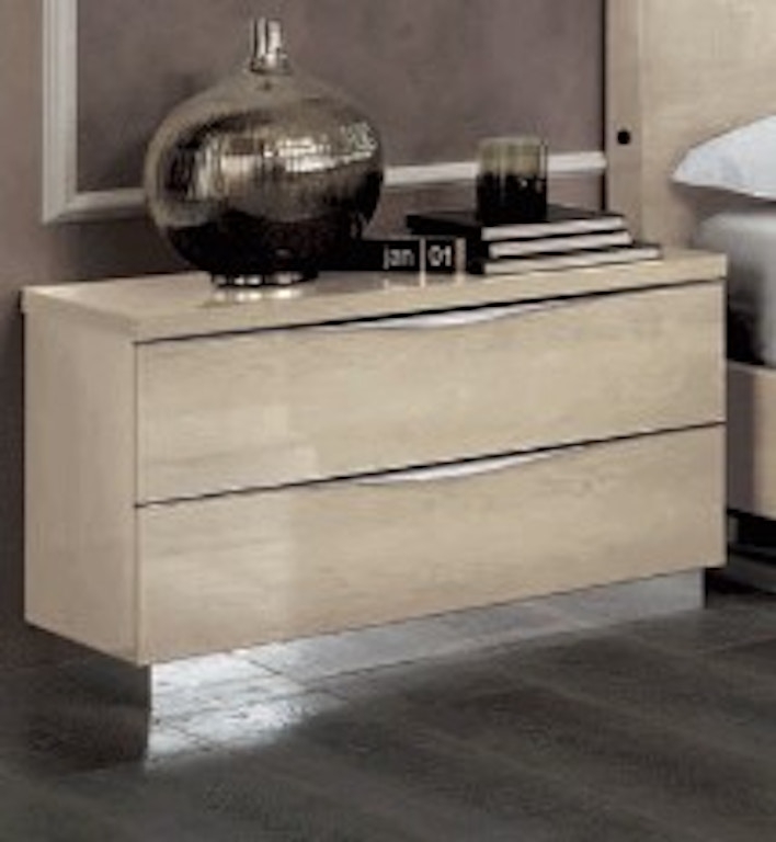 Lacquer Nightstand with Open Shelf, Minimalist