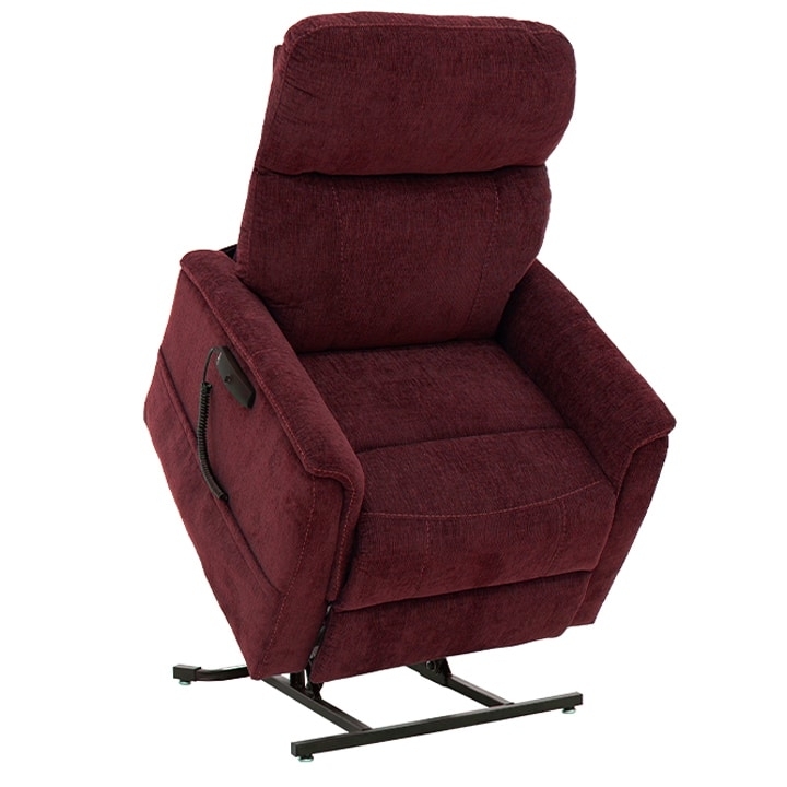 Lift Chair Cabernet Color Hand Remote Padded Arms Power Recliner