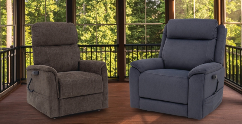 Lift Chair Recliner Wired Hand Control Navy Blue Split Back