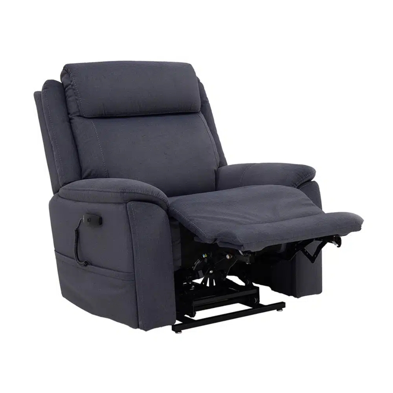 Lift Recliner Wired Remote Navy Blue Pillow Top Arms Power Chair