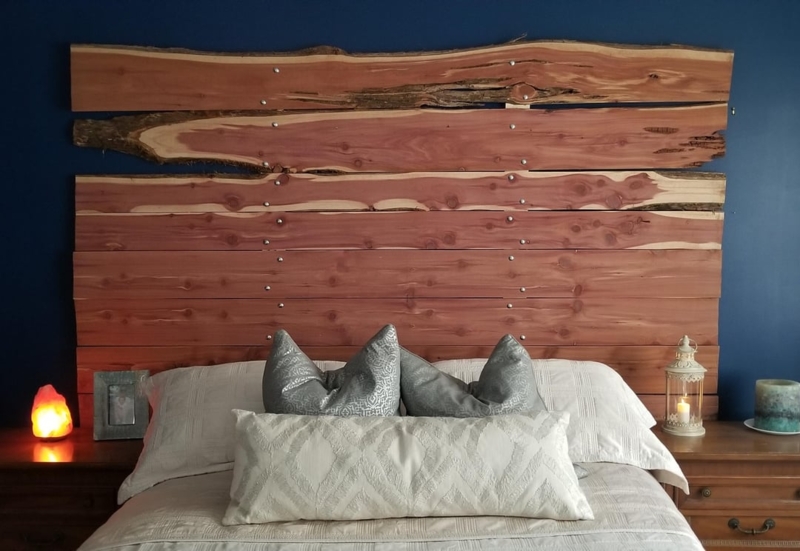 Live-Edge Headboard Cedar Planking Modern Statement Piece