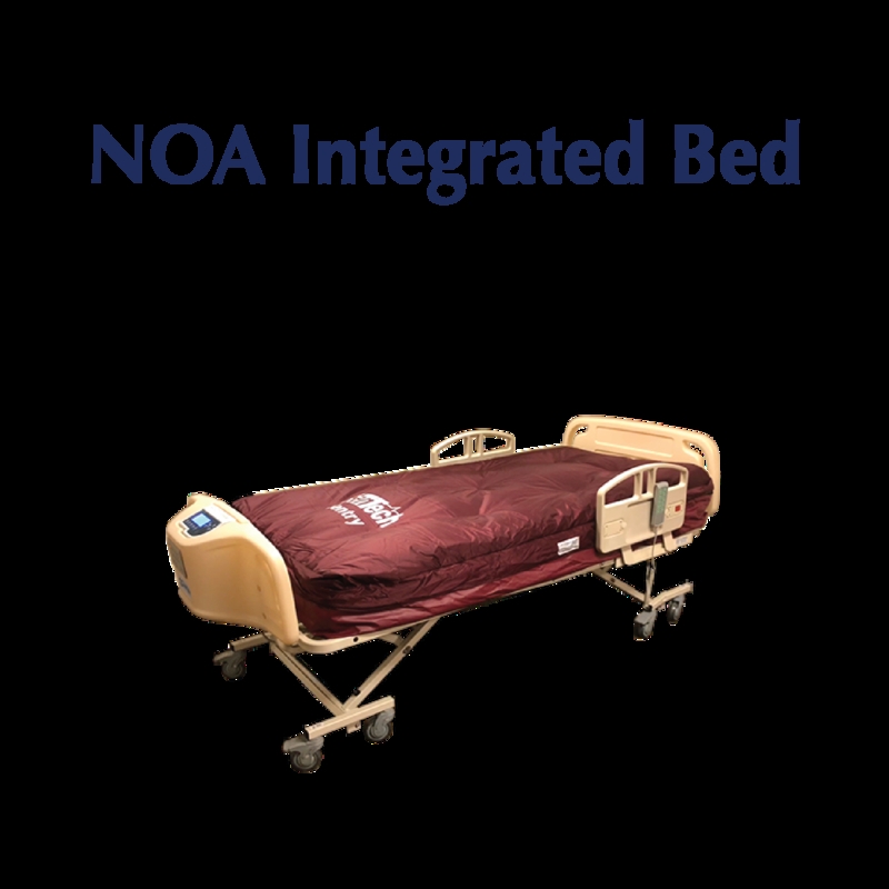 Long Term Care Hospital Bed Integrated Side Rails Wood Toned Panels